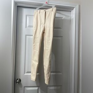 Women’s Cream / Bone Faux Leather Pants